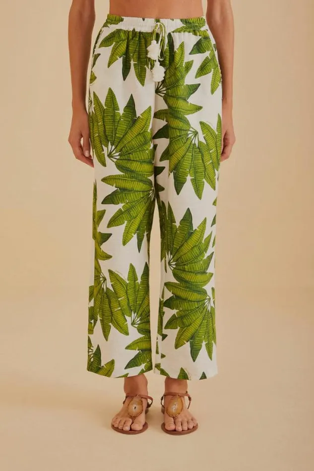 OffWhite Palm Fan Pants Women FARM Rio Pants