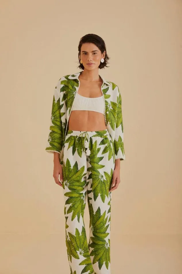 OffWhite Palm Fan Pants Women FARM Rio Pants