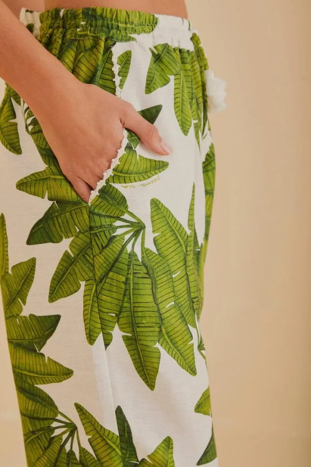 OffWhite Palm Fan Pants Women FARM Rio Pants