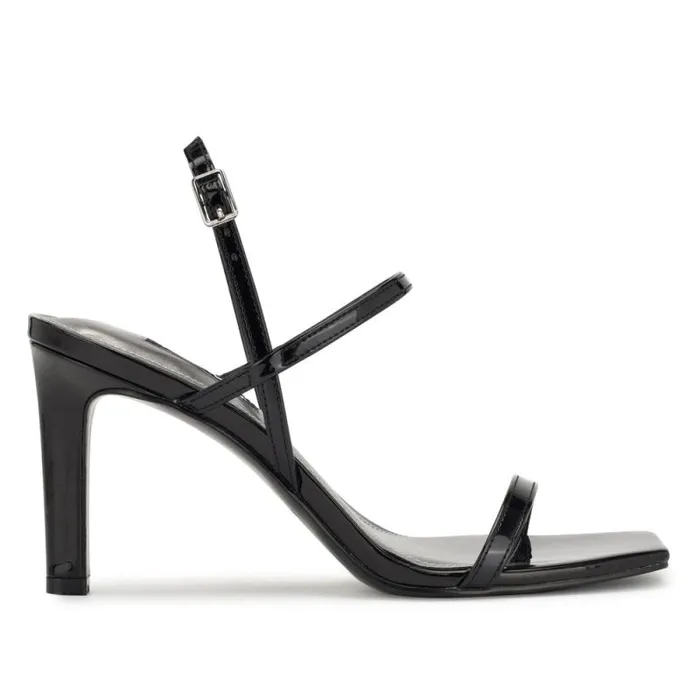 Olah Heeled Slingback Sandals Black Patent Women Nine West Heels