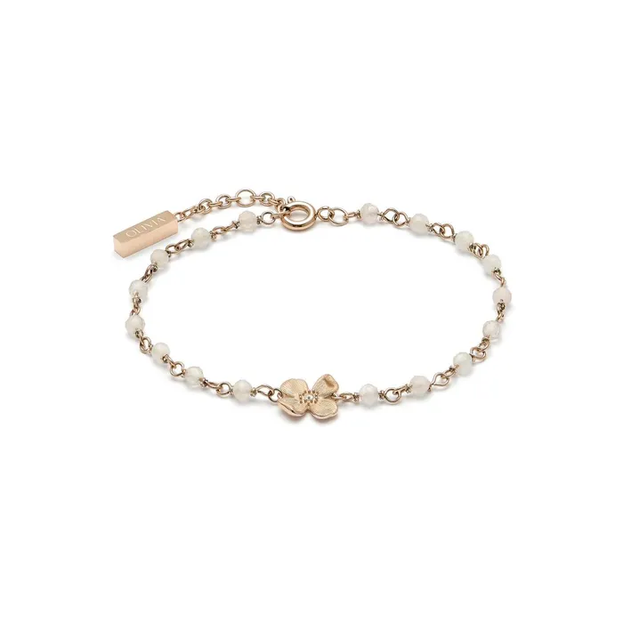 Olivia Burton Bracelets Women Dogwood Rose Gold Plated Beaded Charm Bracelet