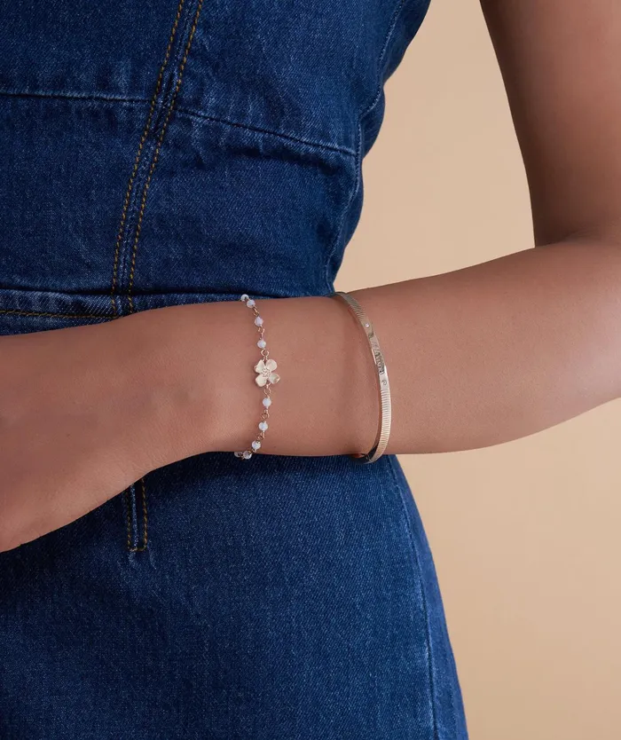 Olivia Burton Bracelets Women Dogwood Rose Gold Plated Beaded Charm Bracelet