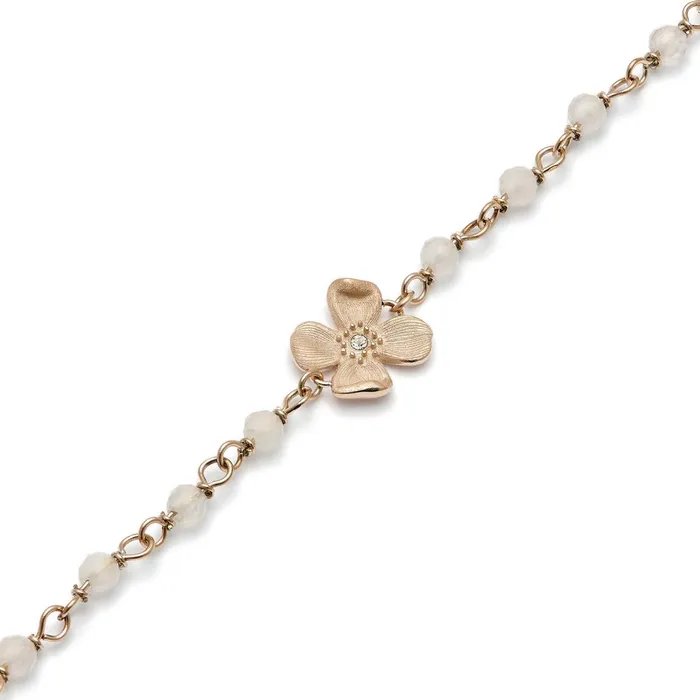 Olivia Burton Bracelets Women Dogwood Rose Gold Plated Beaded Charm Bracelet