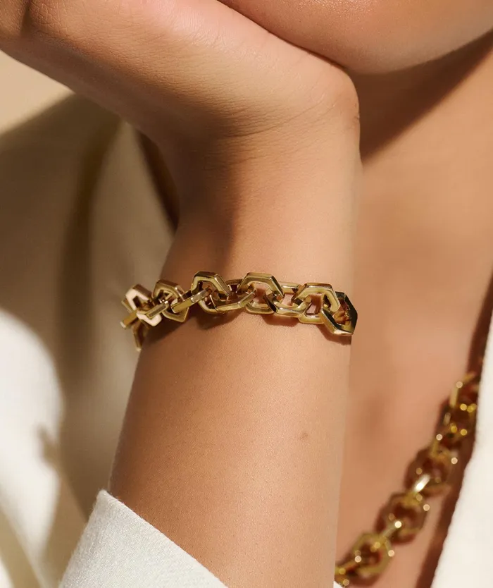 Olivia Burton Bracelets Women Honeycomb Gold Link Bracelet