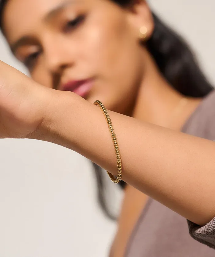 Olivia Burton Bracelets Women Vintage Bead Gold Hinged Bracelet
