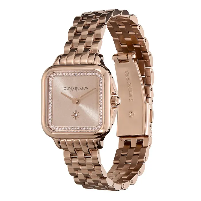 Olivia Burton Classic Watches Women 28mm Grosvenor Blush and Carnation Gold Bracelet Watch