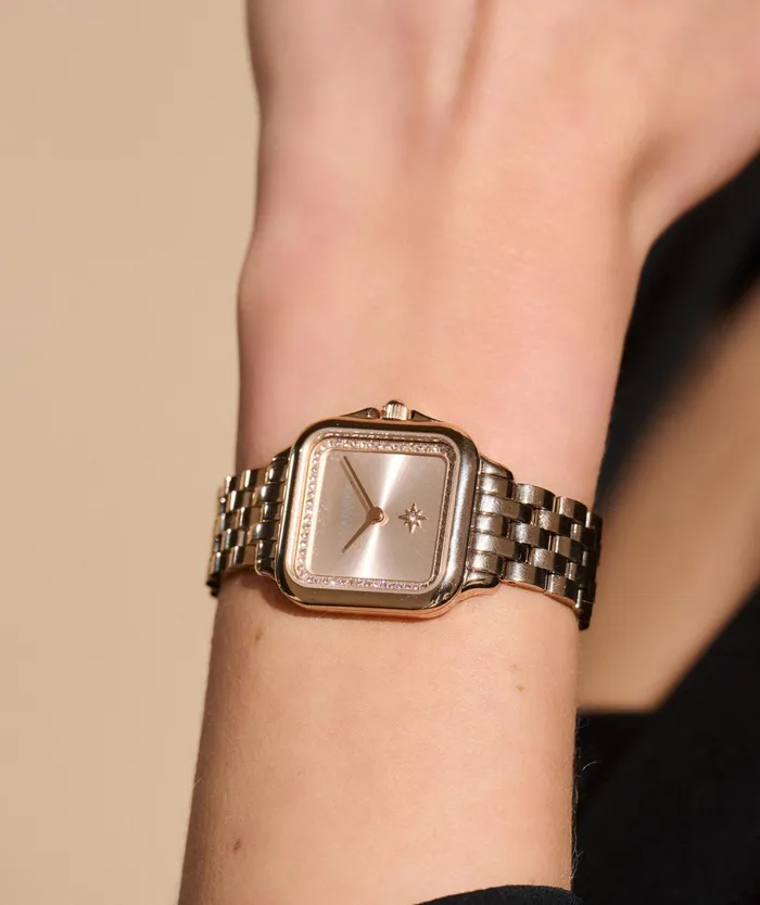 Olivia Burton Classic Watches Women 28mm Grosvenor Blush and Carnation Gold Bracelet Watch