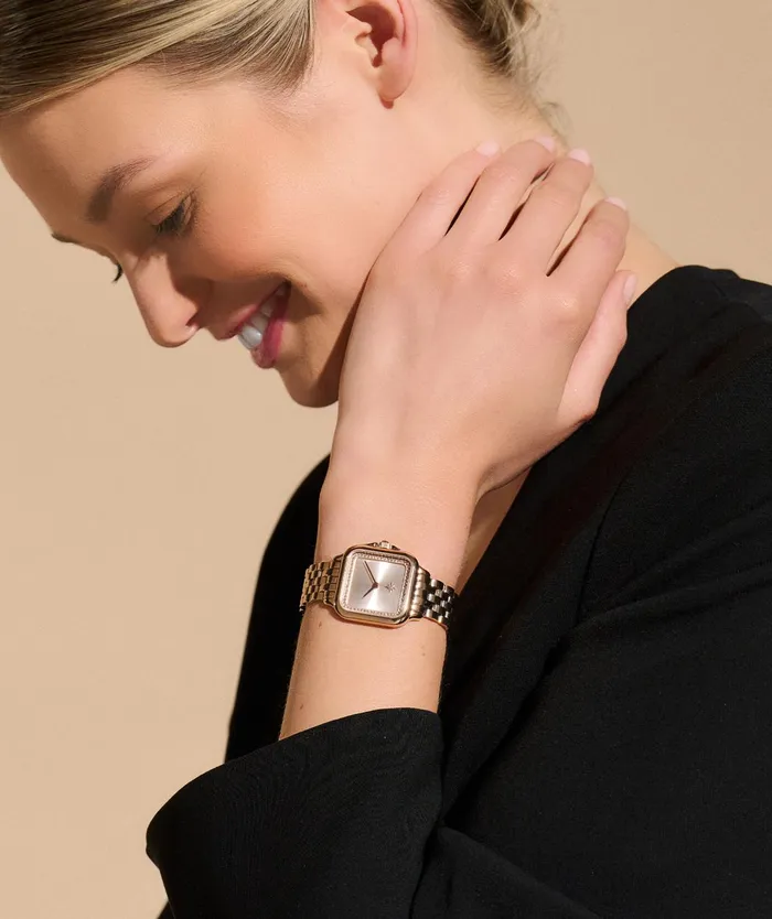 Olivia Burton Classic Watches Women 28mm Grosvenor Blush and Carnation Gold Bracelet Watch