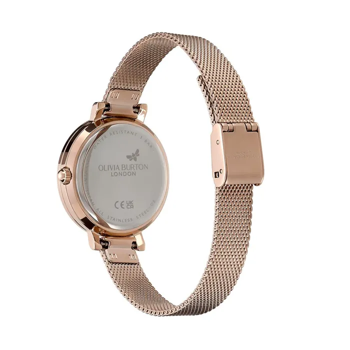 Olivia Burton Classic Watches Women 30mm Vintage Bead Rose Gold Mesh Watch