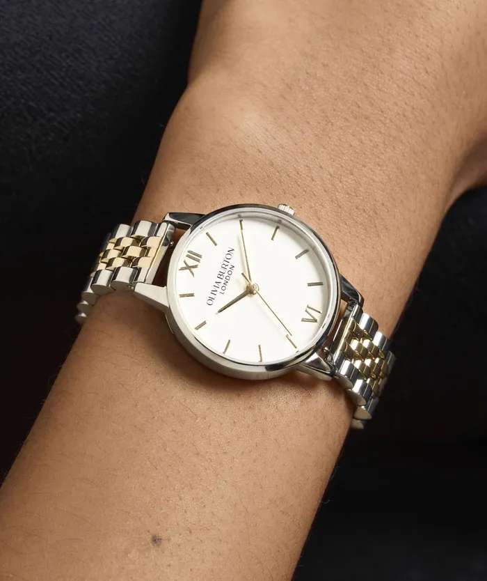 Olivia Burton Classic Watches Women 30mm White and Two Tone Bracelet Watch