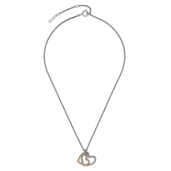 Olivia Burton Necklaces Women Beaded Heart Silver and Rose Gold Plated Necklace