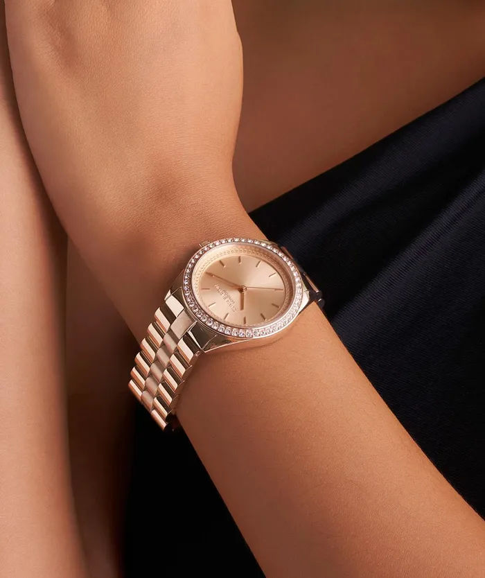 Olivia Burton Sports Luxe Watches Women 34mm Bejewelled Rose Gold Bracelet Watch