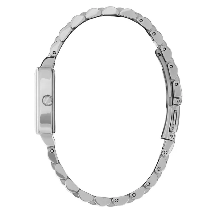 Olivia Burton White Dial Watches Women 21mm Rectangle White and Silver Bracelet Watch