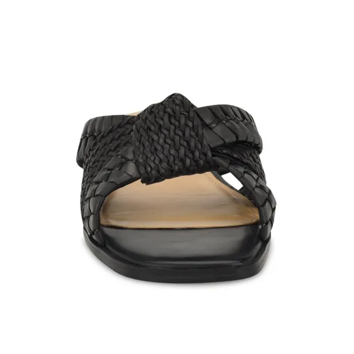 Olson Knotted Flat Slide Sandals Black Women Nine West Sandals Olson Knotted Flat Slide Sandals Black Women Nine West Sandals