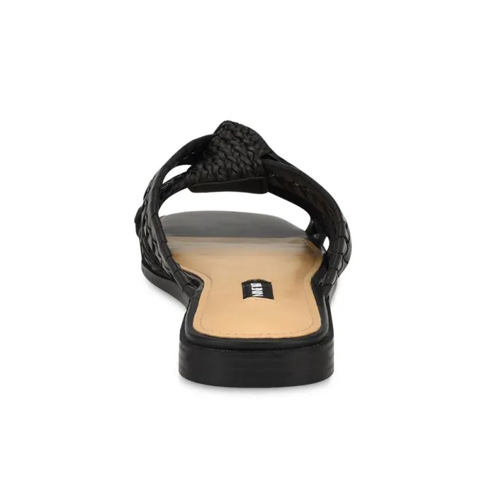 Olson Knotted Flat Slide Sandals Black Women Nine West Sandals Olson Knotted Flat Slide Sandals Black Women Nine West Sandals