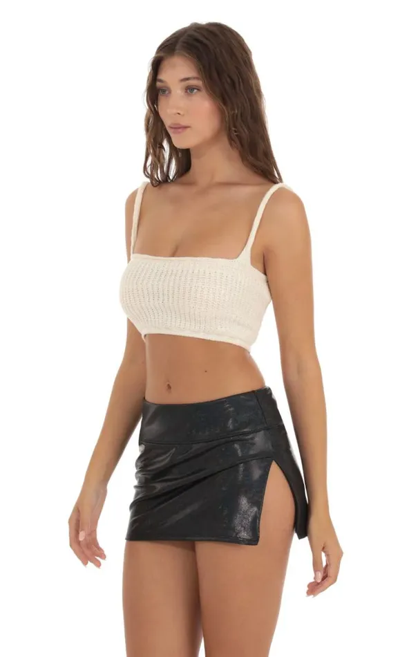 Open Back Knit Top Cream Women LUCY IN THE SKY Tops Open Back Knit Top Cream Women LUCY IN THE SKY Tops