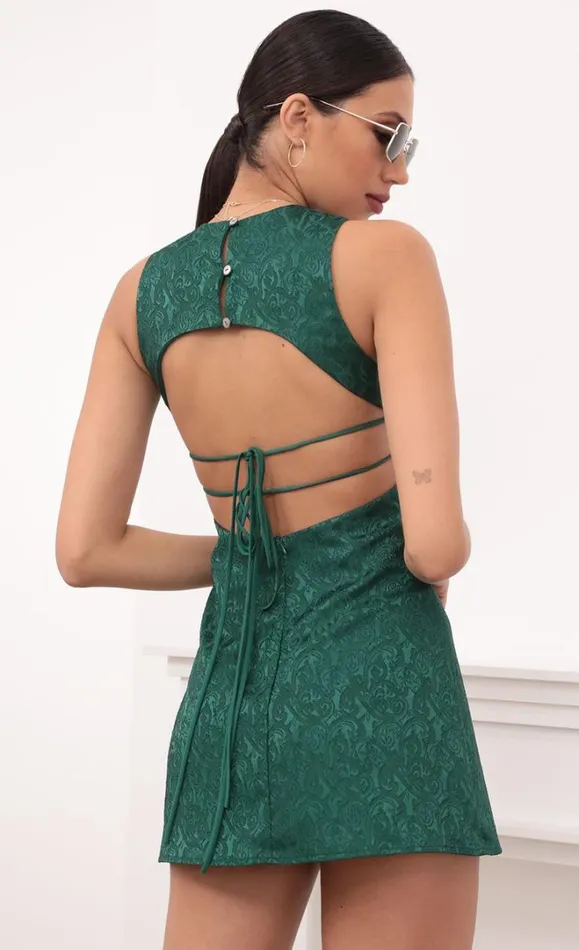 Open Back Tank Dress Green Women LUCY IN THE SKY Mini Dresses Open Back Tank Dress Green Women LUCY IN THE SKY Mini Dresses
