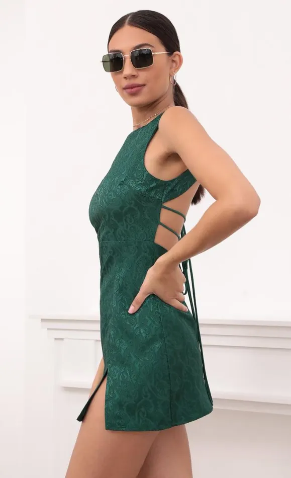 Open Back Tank Dress Green Women LUCY IN THE SKY Mini Dresses Open Back Tank Dress Green Women LUCY IN THE SKY Mini Dresses