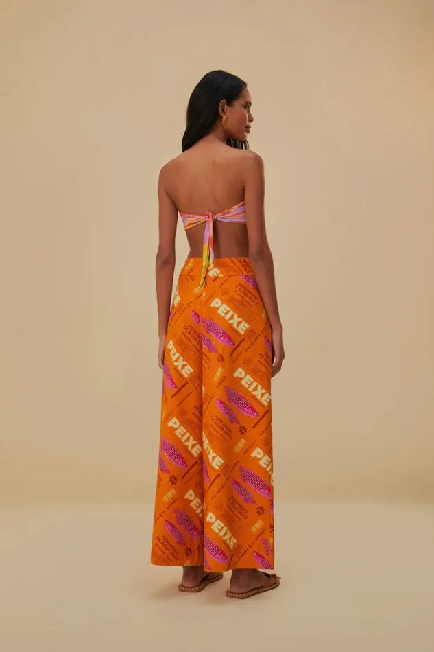 Orange Fresh Fish Cargo Pants Women FARM Rio Pants