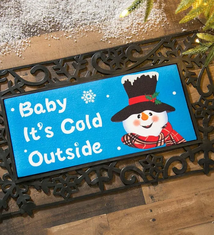 Outdoor Living Baby It039S Cold Outside Snowman Sassafras Switch Mat Plow and Hearth Doormats and Boot Trays