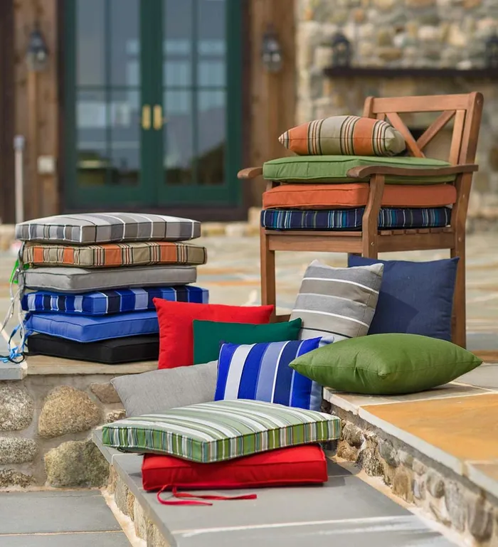 Outdoor Living Deluxe Sunbrella Square Cushion With Ties 21034 X 18034 X 3034 8211 Bandana Plow and Hearth Outdoor Furniture Cushions Outdoor Living Deluxe Sunbrella Square Cushion With Ties 21034 X 18034 X 3034 8211 Bandana Plow and Hearth Outdoor Furniture Cushions