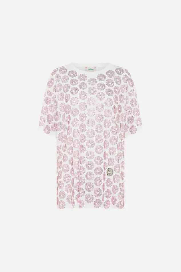 OVERSIZED BAND TEE 8211 WHITEPINK TOTALLY OZMOPOLITAN Totally Ozmopolitan Womens Camilla Tees