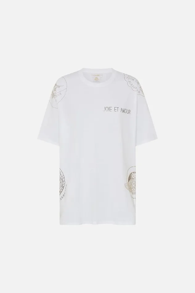 OVERSIZED BAND TEE 8211 WHITE VALLEY OF THE QUEENS Valley Of The Queens Womens Camilla Tees