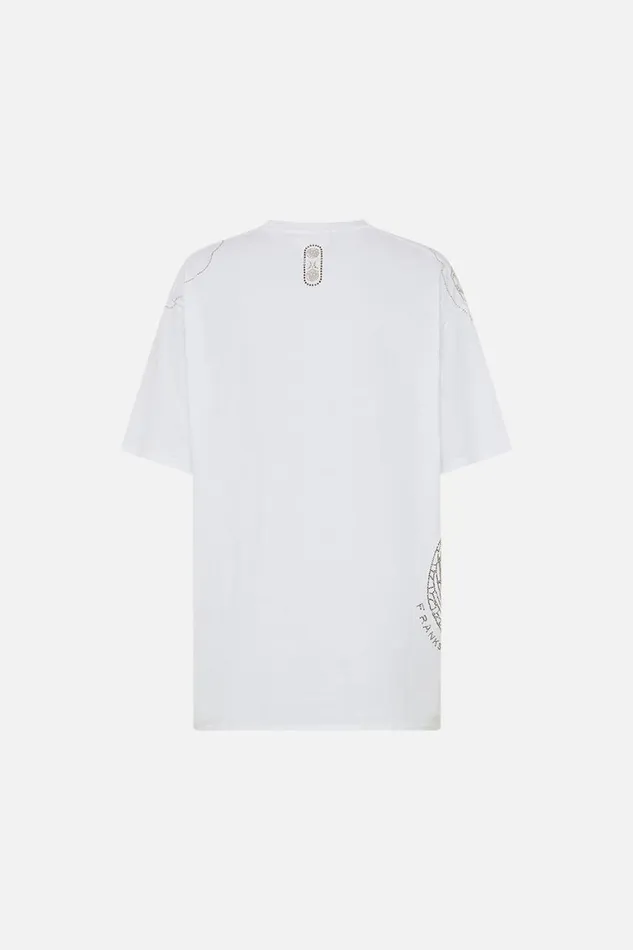 OVERSIZED BAND TEE 8211 WHITE VALLEY OF THE QUEENS Valley Of The Queens Womens Camilla Tees