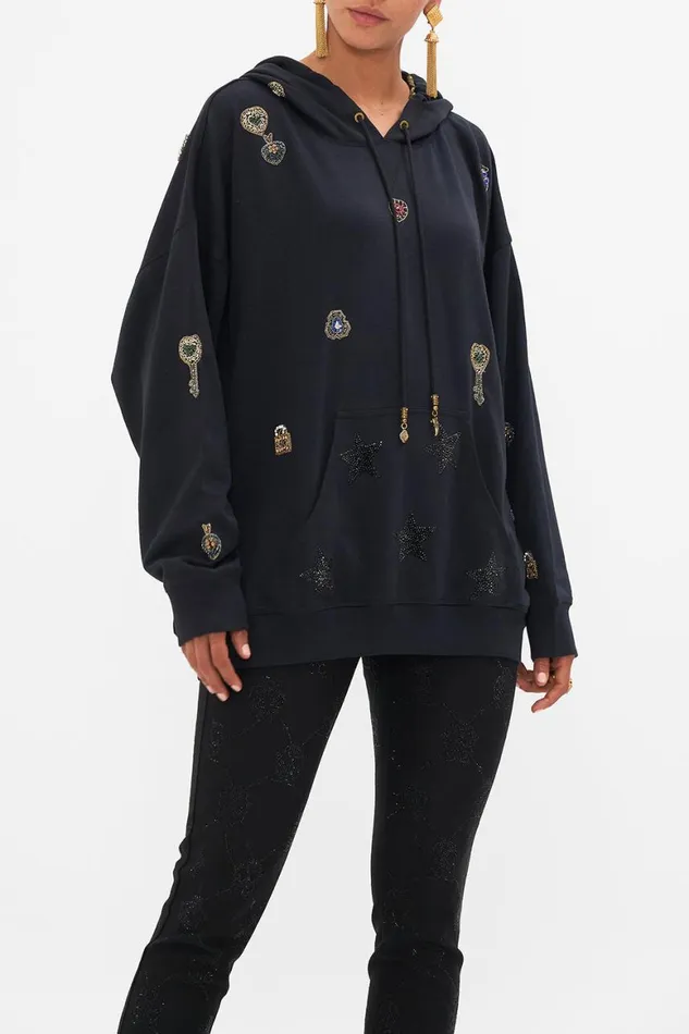 OVERSIZED EMBELLISHED BOYFRIEND HOODIE AMSTERGLAM Amsterglam Womens Camilla Knitwear
