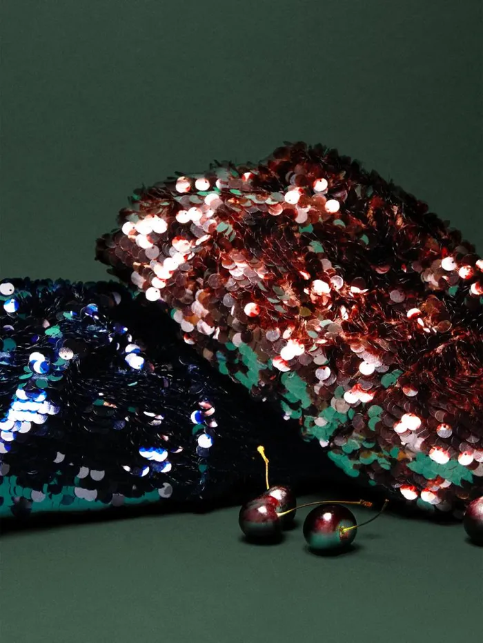 Oversized Sequin Clutch Navy Women Jigsaw Bags