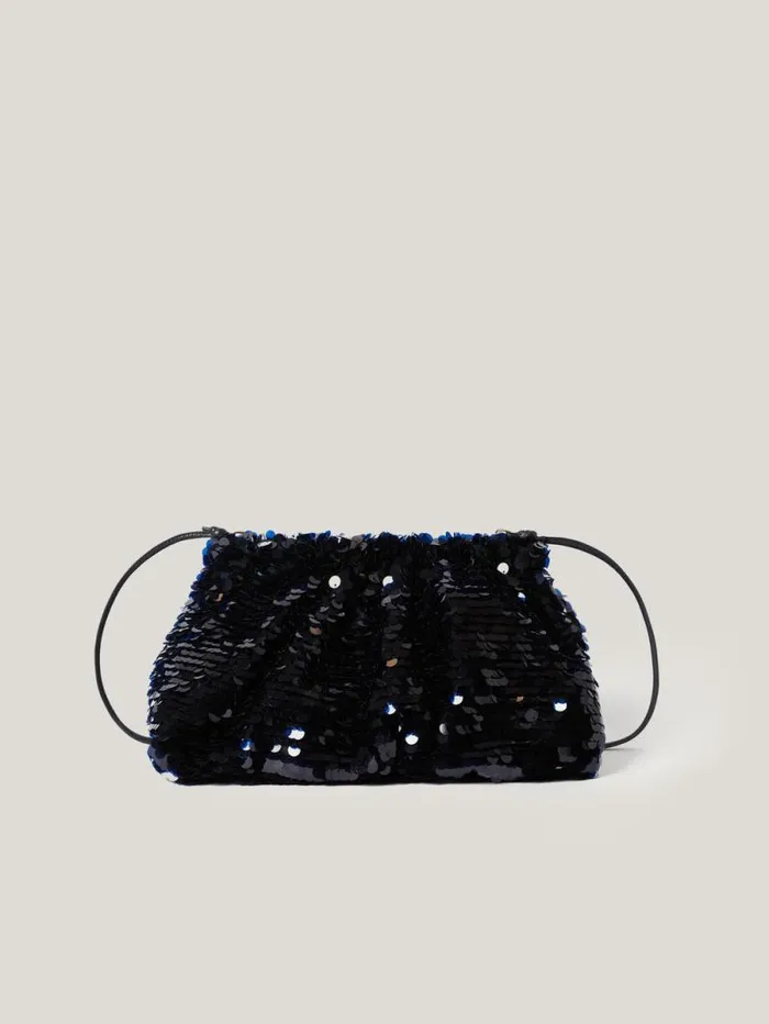 Oversized Sequin Clutch Navy Women Jigsaw Bags