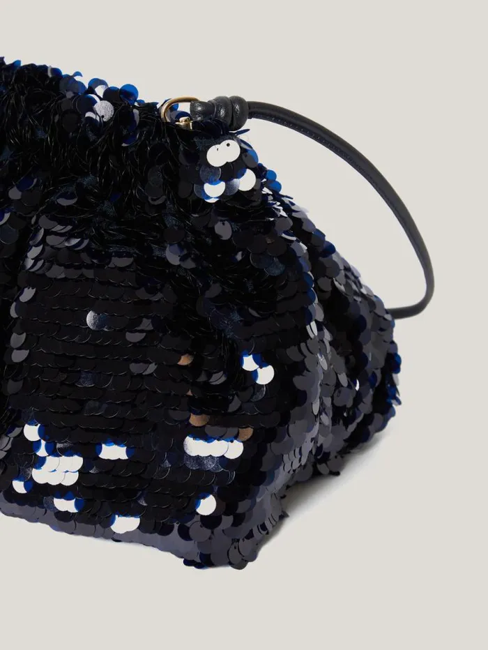 Oversized Sequin Clutch Navy Women Jigsaw Bags