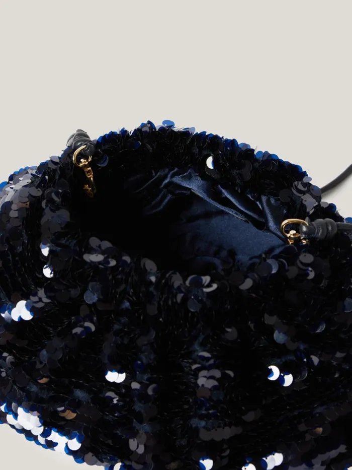 Oversized Sequin Clutch Navy Women Jigsaw Bags
