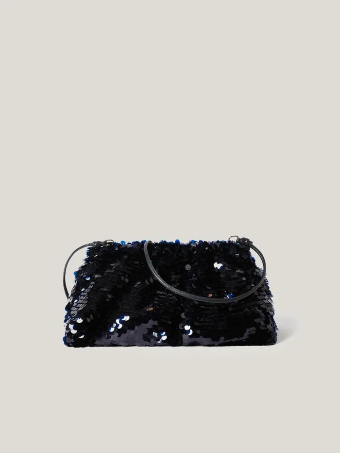 Oversized Sequin Clutch Navy Women Jigsaw Bags