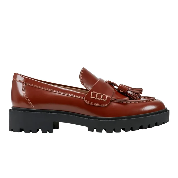 Ozzie Tassle Loafer Brown Leather Women Loafers and Flats Marc Fisher