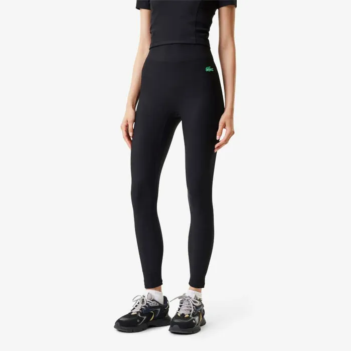 Pants and Leggings Women Lacoste Women039s Lacoste X Bandier Ribbed Leggings Black 031