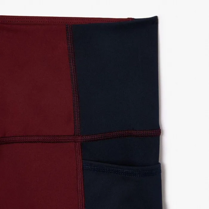 Pants and Leggings Women Lacoste Women039s Stretch Sport Leggings With Pockets Bordeaux Navy Blue Lgi