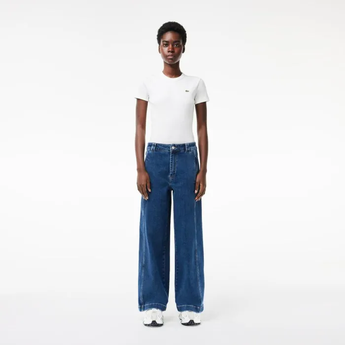 Pants and Leggings Women Lacoste Womens Stretch Denim Jeans Blue Chine 36l