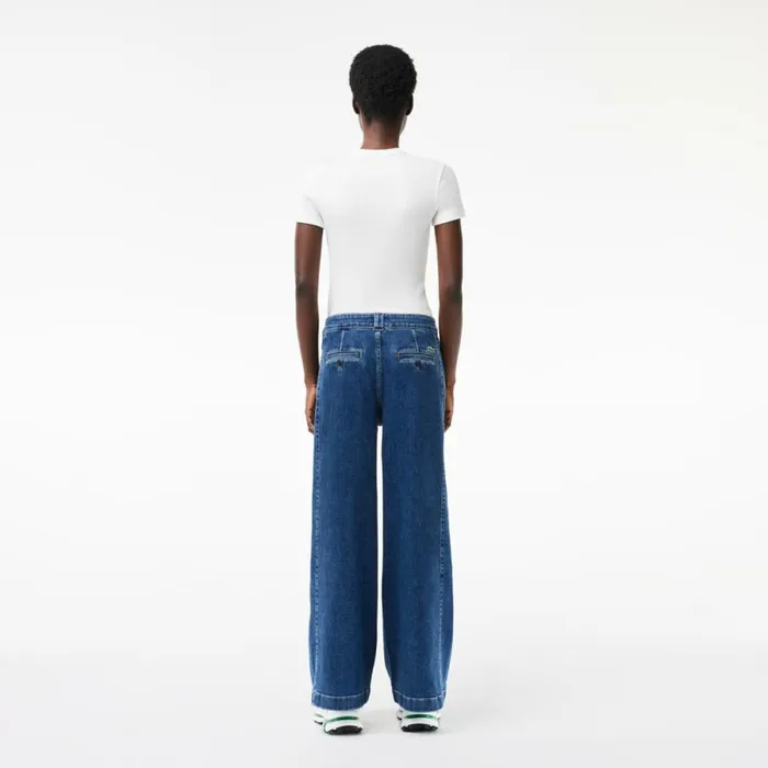 Pants and Leggings Women Lacoste Womens Stretch Denim Jeans Blue Chine 36l