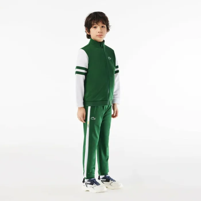 Pants and Shorts Kids Lacoste Kids039 Tennis Sweatsuit Green White 291