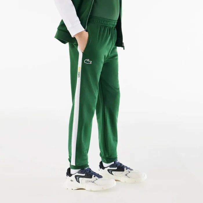 Pants and Shorts Kids Lacoste Kids039 Tennis Sweatsuit Green White 291