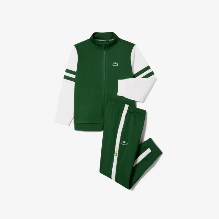 Pants and Shorts Kids Lacoste Kids039 Tennis Sweatsuit Green White 291