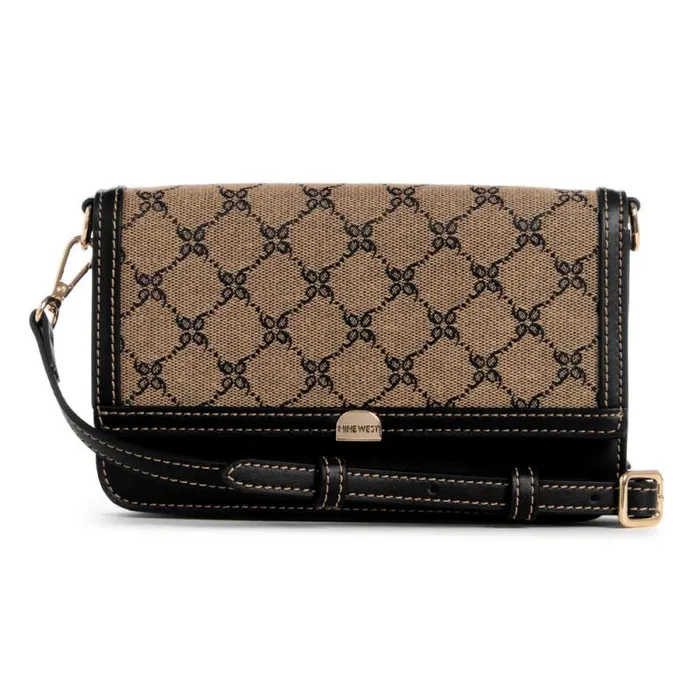 Park Slope Phone Wallet Crossbody Natural Logoblack Women Nine West Crossbody