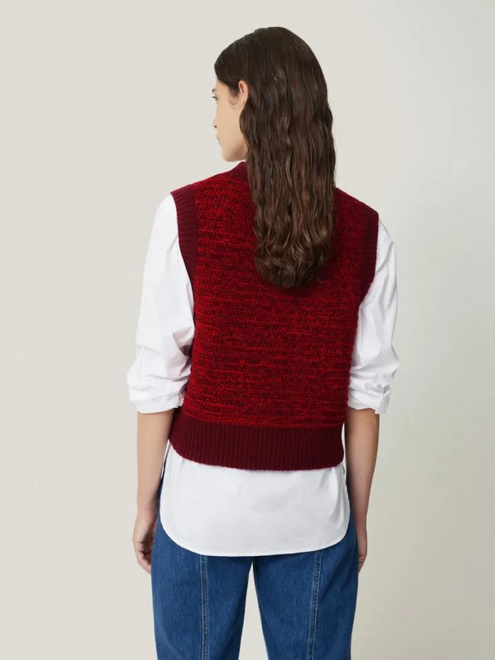 Perdi Knitted Tank Red Women Jigsaw Knitwear and Cashmere