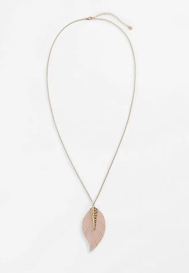 Pink Feather Necklace Women Maurices Jewelry