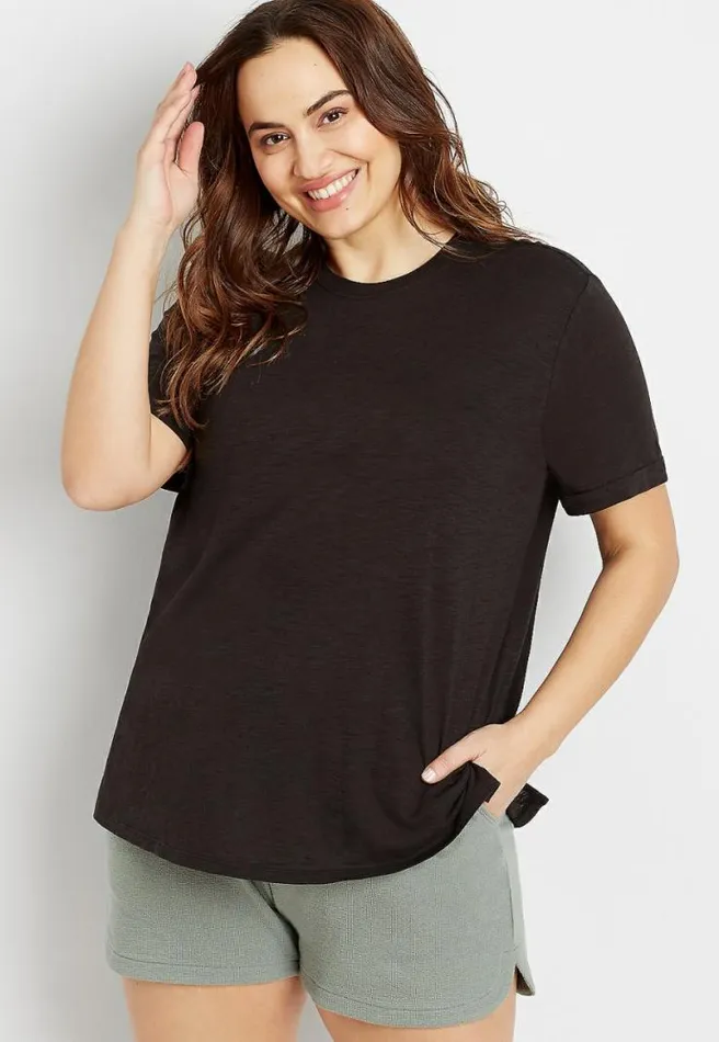 Plus Size 247 Boyfriend Crew Neck Tee Women Maurices Plus Tops