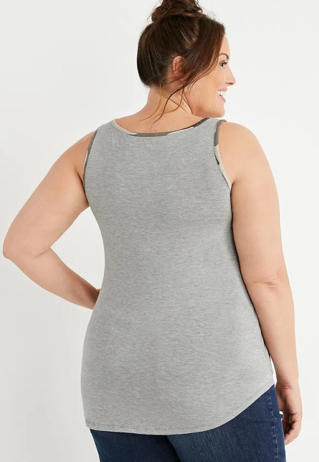 Plus Size 247 Gray Camo Striped Tank Top Women Maurices Plus Tops