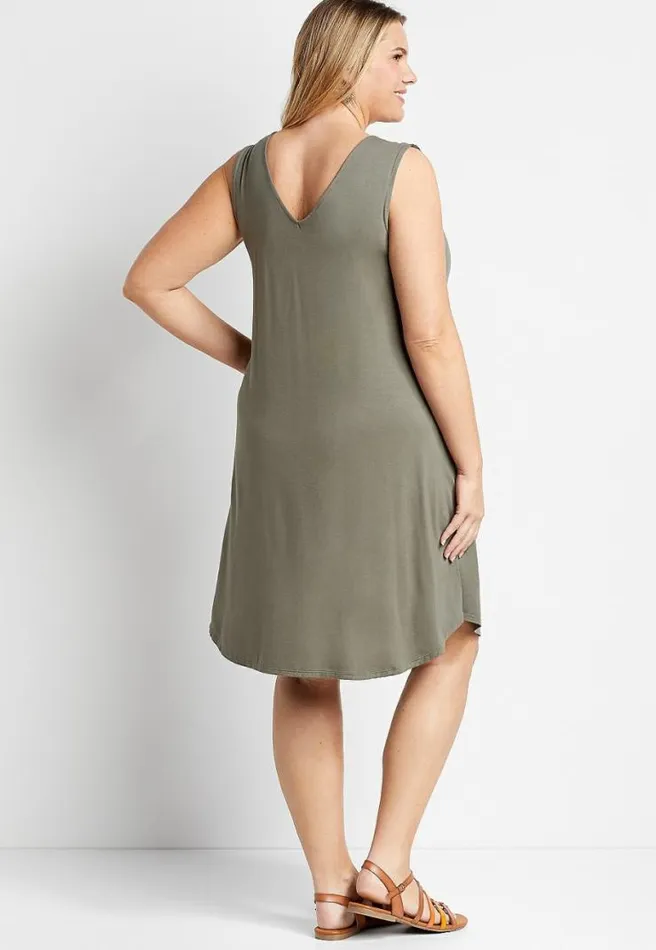 Plus Size 247 Green Sleeveless Shift Dress Women Maurices Plus Dresses and Jumpsuits