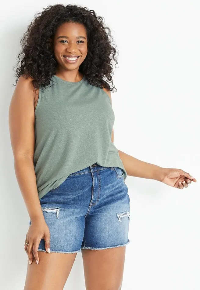 Plus Size 247 Olive Strappy Back Tank Top Women Maurices Plus Tops