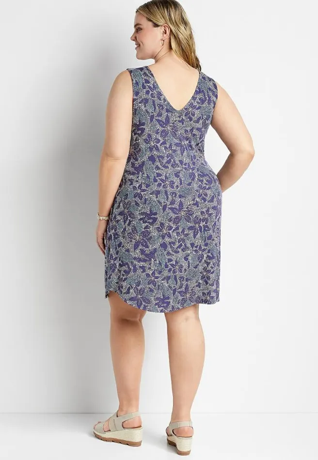 Plus Size 247 Purple Floral Shift Dress Women Maurices Plus Dresses and Jumpsuits
